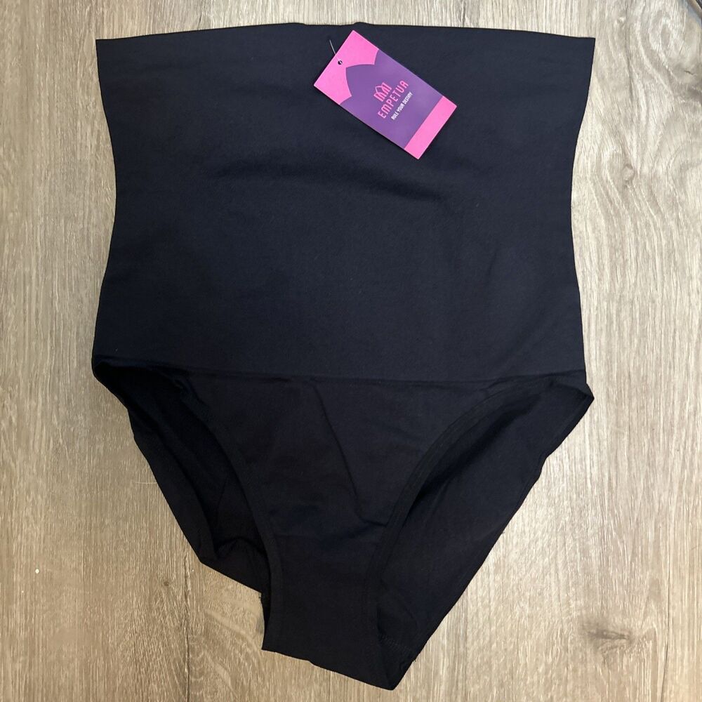 Empetua Womens XL High Waisted Shaper Panty Brief Set of 2 Black Seamless NWT - Picture 3 of 12